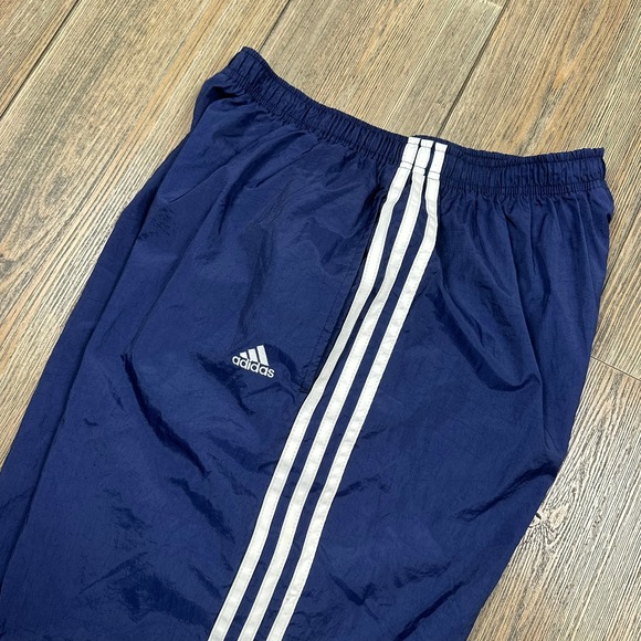 Adidas Track Pants Vintage Y2K Navy Blue Athletic Warm Up 3 Stripe Size Large - Picture 1 of 10